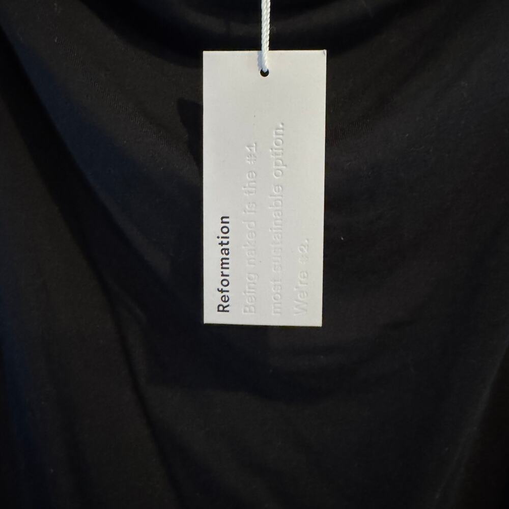 New Reformation Jamen Knit Dress Black Off The Shoulder Two Way Sleeve Sz L - Picture 6 of 10